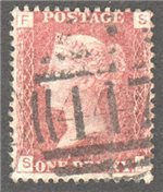 Great Britain Scott 33 Used Plate 127 - SF (2)